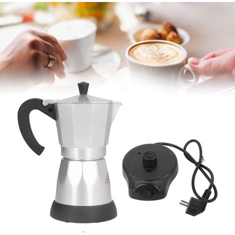 Cafetière électrique moka en aluminium de 300 ml pour 6 personnes, cafetière à filtre, cafetière (1/5)