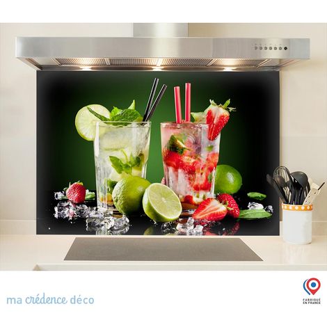 Fond de hotte : Mojito et Cocktails - Verre trempé - 60 cm - 45 cm (1/5)