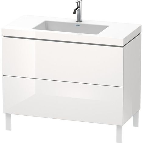 Meuble sous-vasque L-CUBE WT Vero Air 698x1000x480mm 1 trou de robinetterie blanc brillant