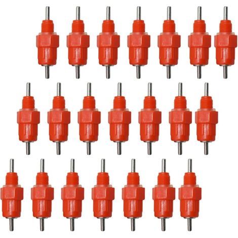 Abreuvoir pour Poulets à Tétines d'eau 22 Pièces Plastique Acier Inoxydable  Système Automatique pour Poules et Poulets, Installation Facile, Usage en Élevage de Volaille (1/5)