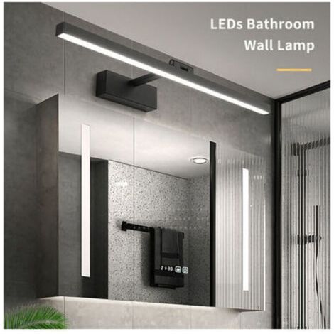 Applique Murale Moderne A Led Ac100-240V 9W 40Cm/15.7In Applique Murale Interieure Pour Miroir De Salle De Bain 3000K/4000K/6000K 3 Couleurs, Noir (1/3)