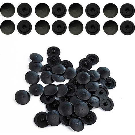 100 Pièces Capuchon de Vis Cruciforme, 12mm Anti-Rouille Cache Vis, Cache Vis Cruciformes en Plastique Noir, Cache de Vis Cruciformes à TêTe Croix (1/5)