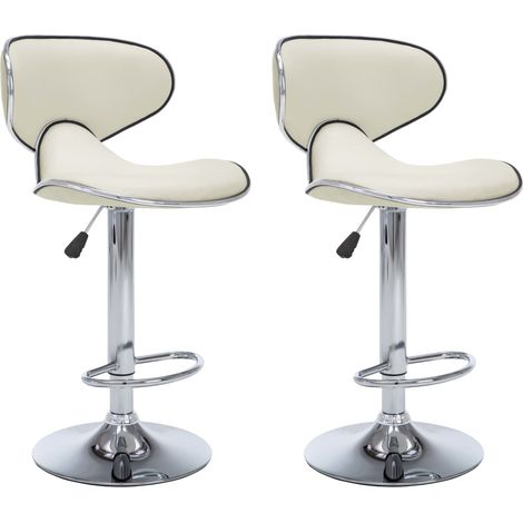 Maison Exclusive - Barhocker 2 Stk. Creme Kunstleder