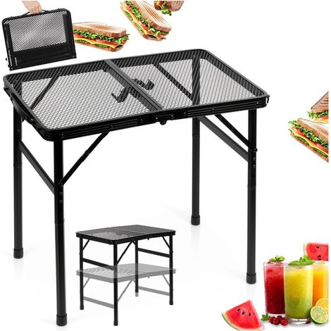Mesa plegable de camping, mesa extensible de camping, mesa de jardín, 2 en 1, 60x40cm (1/5)