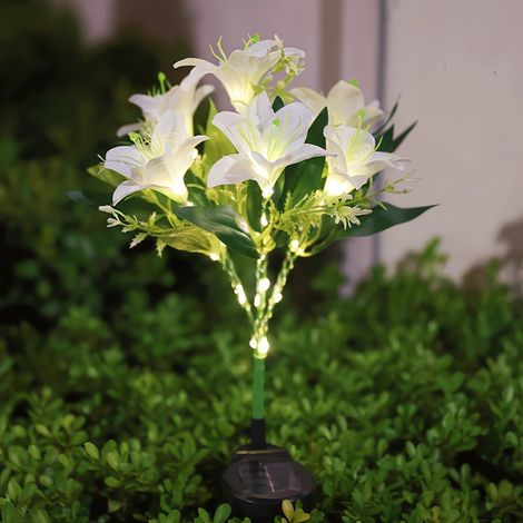 Lampes solaires en forme de lys à 7 têtes — 42 LED Éclairage et décoration solaire pour jardin extérieur (1/3)