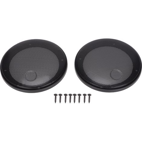 2pcs Couvercle de Grille Haut-parleur Métal Noir DIY Remplacement Grille Protection avec Vis pour Auto (1/5)