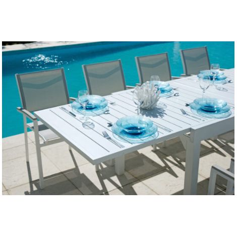 Tavolo allungabile in alluminio bianco 135-270x90 cm MALIGI HOME MG/RAME Bianco (1/5)
