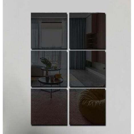 Miroir mural flexible adhésif noir 30 x 30 cm – cadre complet, idéal pour décoration intérieure, bricolage et aménagement de porte ou mur (1/5)