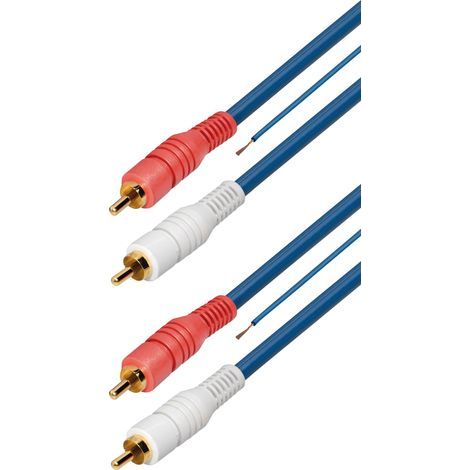 Unbekannt Cable de connection de 2 x RCA Male -- 2 x RCA, Connectors Plaqué or, avec câble de contrôle, 5,0 m (1/2)