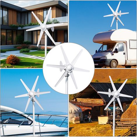 FLASIDU - Générateur d'éolienne - puissance de 800 W - 6 pales - tension nominale 12/24 V - vitesse du vent au démarrage 1 m/s