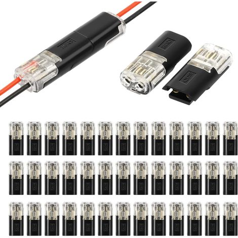 Connecteurs de câble à 2 broches, 24 pièces, connecteurs de prise automobile, connecteurs de fil basse tension 18-22 AWG, connecteurs à épissure rapide pour voiture et camion