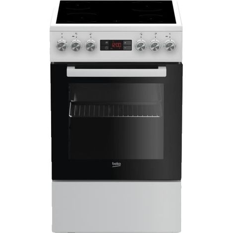Cuisinière vitrocéramique Beko FSM 57300 GW, 55 L, 4 foyers