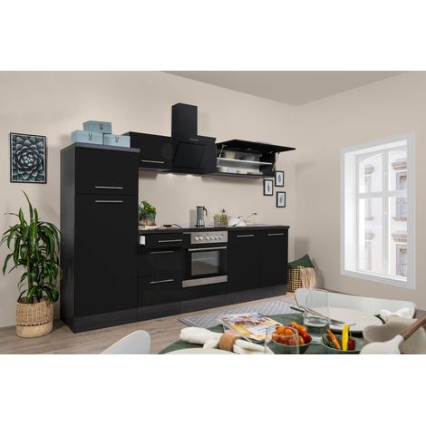 Cuisine Kitchenette Chêne Noir Amanda 270 cm Respekta Premium