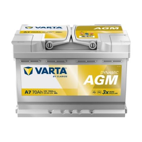 Varta – Batterie voiture 70Ah 12V – Démarrage rapide 760A – Technologie AGM – SKU 570901076
