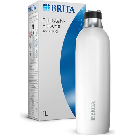Brita sodaTRIO Edelstahlflasche weiß groß (1/5)
