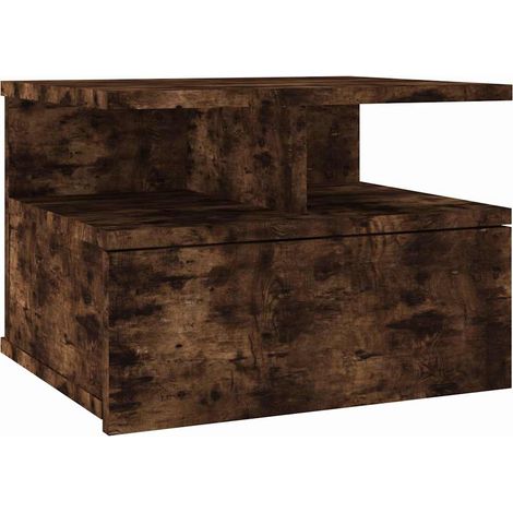 vidaXL Floating Nightstand Smoked Oak 40x31x27 cm Engineered Wood