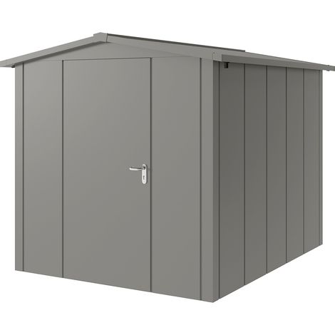 Hörmann Metall-Gerätehaus "Juno" mit Satteldach, JSD6 - Design, 214 x 262 cm (B x T), graualuminium, 1-flüglige Tür, Anschlag links (1/5)