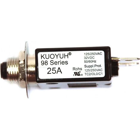 Disjoncteur unipolaire 25A – Courbe C – 125/250V AC – Connexion à vis – Pour installations électriques professionnelles