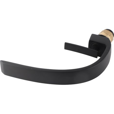 Robinet mitigeur monotrou pour lavabo sous plan, design incurvé G1/2, noir (1/5)