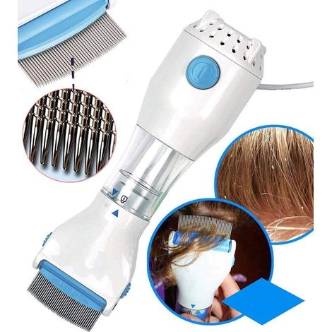 Peigne électrique universel anti-poux - Plus efficace qu'un peigne et un shampoing contre les poux et les lentes - Accessoire anti-poux et anti-poussière - Outil de soin capillaire pour toute la famil (1/4)