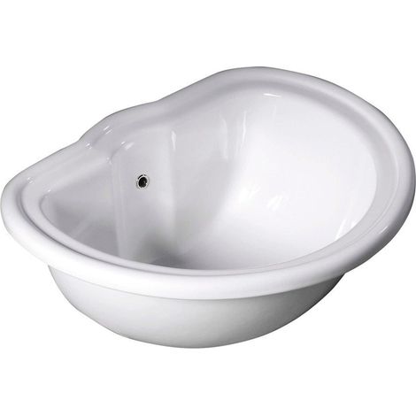 RETRO Lavabo à encastrer en céramique 50x41cm, blanc (1/4)