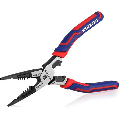 Pince Multifonctionnelle à Bec Long en Cr-V - Maintenir, Dénuder, Couper, Sertir, Serrer, Enroulement - Pour Usage Domestique ou Electricien (1/5)