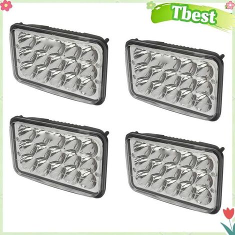Tbest lampe frontale automatique Phare LED de remplacement avec faisceau de câbles, 4X6 pouces, 4 pièces, pour auto feu (1/5)