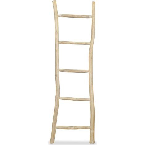Porte-serviette de salle de bain Style Contemporain - avec 5 barreaux Teck 45 x 150 cm Naturel BV242495 - BonneVie (1/4)