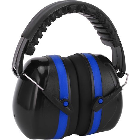 Casque antibruit industriel, protection auditive, taille ajustable, pliable, pour bébés et adultes, noir et bleu