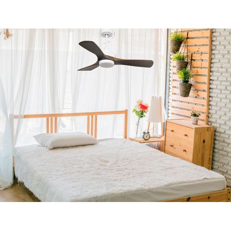 Modulo Slim  Ring - Super destratificateur et ventilateur DC 166 cm blanc pales bois clair  idéal 30 à 60 m² (1/5)
