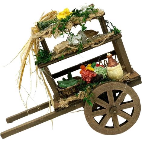 Carretto con Verdura 15,5 cm in Legno per Presepe 12095 (1/5)