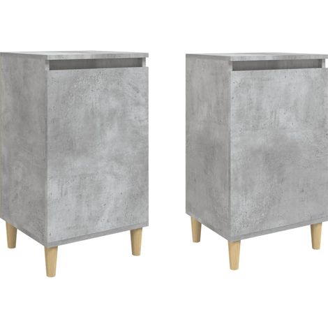 Nachttisch 2 Stück Beton grau 40x35x70 cm aus Holzwerkstoff