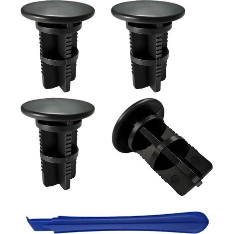 Set di 3 perni di cerniera per coperchio pattumiera - 240 l - Fissaggi per coperchio pattumiera - Serrature per pattumiera - Compatibile con Otto/ESE (nero, 4 pezzi) (1/5)