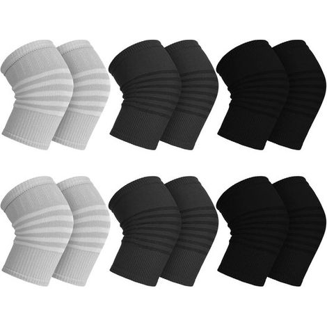 Rodilleras, calcetines hasta la rodilla unisex, paquete de 6, pantalones transpirables hasta la rodilla, rodilleras de compresión adecuadas para la práctica deportiva y el uso invernal. (1/5)