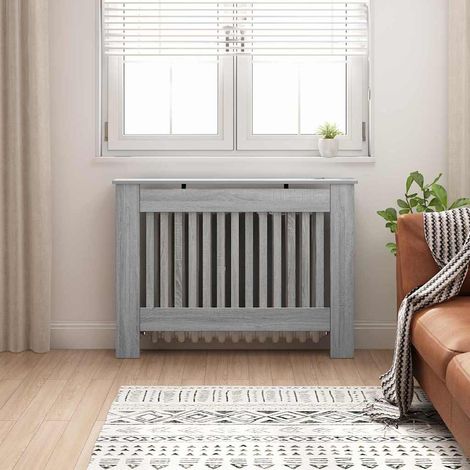 vidaXL  Radiator Cover  Grey Sonoma 112 x 19 x 81.5 cm Engineered Wood