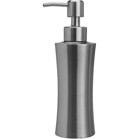 Flacon distributeur à pompe rechargeable pour savon, flacon distributeur rechargeable pour gel douche, flacon à pompe de comptoir-20.5x5.7 cm-Silver (1/4)
