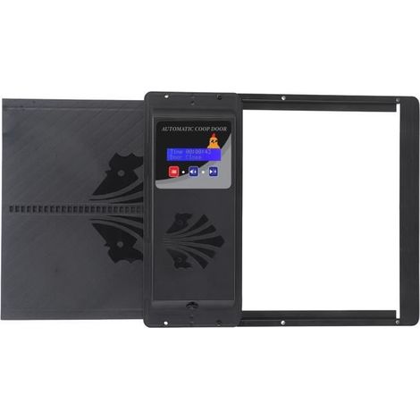 Ouvre-porte automatique de poulailler - SURENHAP - Minuterie - Écran LED - Protection volaille - Plastique Noir (1/3)