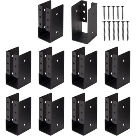 Lot de 10 crochets de solive dissimulés (10 à 30 à 50 pièces), 5,1 x 10,2 cm, avec vis, brides dissimulées pour poutre, balanoire, main courante, clture