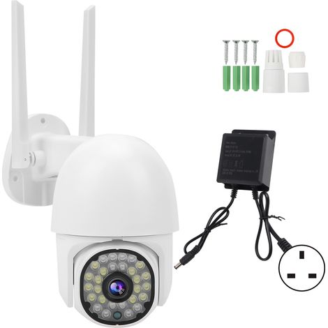 Caméra Dôme PTZ 1080P WiFi 28 LED, vision nocturne couleur, étanche, conversation bidirectionnelle, 100-240V (prise UK)