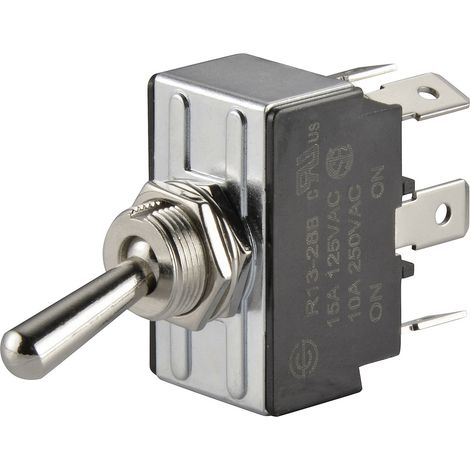 TRU COMPONENTS 1587673 TC-R13-28B-01 Kippschalter 250 V/AC 10 A 2 x Ein/Ein rastend 1 St. (1/2)