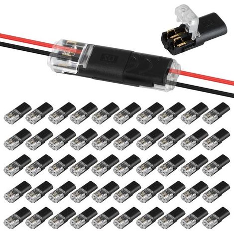 Wasserdichte Kabelverbinder – 2-polige Steckverbinder – Kfz-Beleuchtungsinstallation – Kein Abisolieren erforderlich – 18–22 AWG Kabel – Schwarz