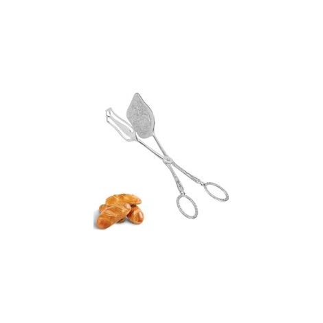 Gebäckzange, Vintage-Küchenzange, Salatzange, Kuchenzange, Teezange, Backutensilien (silberne quadratische Zange) - Crezuo