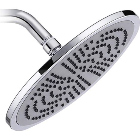 Pommeau de douche à effet pluie de 9,5 pouces, réglable, pour salle de bain G1/2, haute pression, chromé poli, en acier inoxydable (1/5)