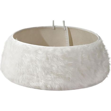 Cache-Pied d'arbre De Collier de Support pour Sapin de Blanc Faux,Décoration Rustique De Fête,pour Table Ferme Fête Intérieur Extérieur Pièce Maîtresse Maison Jardin (1/5)