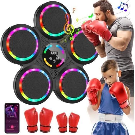 Machine de Boxe Musicale - Électronique Portable Mural - 9 Vitesses - Bluetooth - Gants Inclus (1/5)