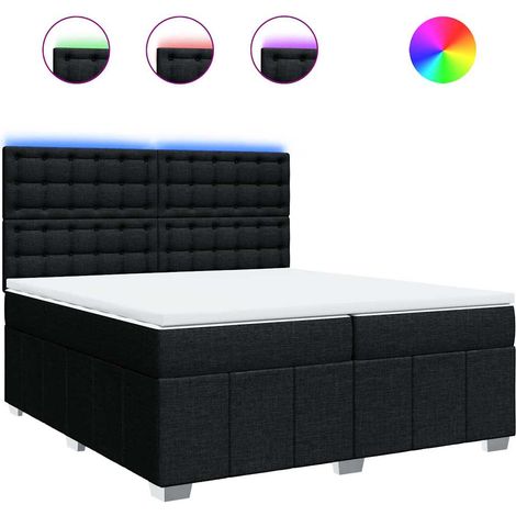 Maison Exclusive - Giroletto a Molle con Materasso Nero 200x200 cm in Tessuto