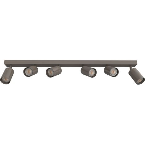 LUMICOM FORM plafoniera, 6XGU10, max 33W, metallo, tortora lucido, L90cm (1/2)
