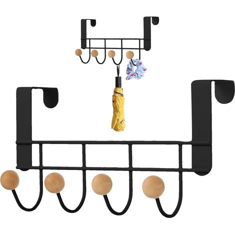 Appendiabiti da porta con 4 ganci, appendiabiti senza foratura, appendiabiti sospeso, portasciugamani, organizer per il bagno (1/5)