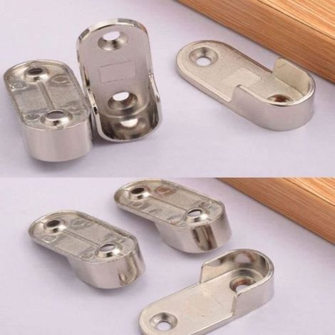Support de Tringle à Linge - Métal - Pour Armoire Intérieure - Diamètre 19 mm - 2 Pièces (1/4)