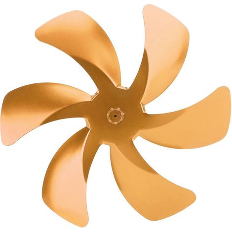 6-flügeliger Ofenlüfter aus Aluminiumlegierung, verbessert die Warmluftzirkulation, Kaminersatz, Gold-Crezuo